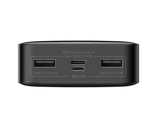 Powerbank Baseus Bipow 20000mAh, 2xUSB, USB-C, 15W (black)