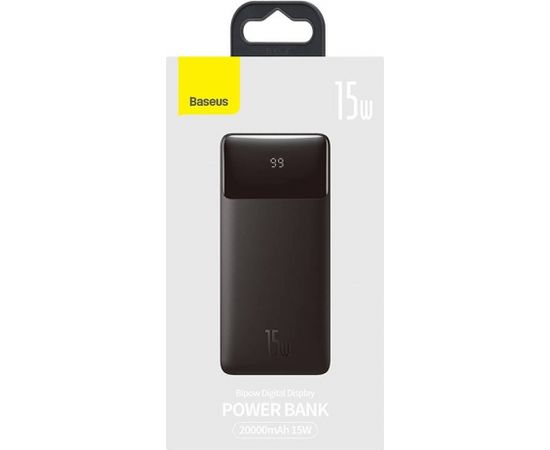 Powerbank Baseus Bipow 20000mAh, 2xUSB, USB-C, 15W (black)