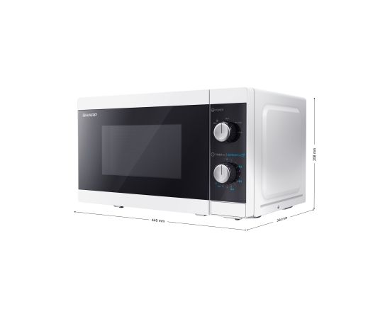 Sharp Microwave Oven YC-MS01E-W Free standing, 800 W, White