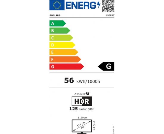 Philips SuperWide Curved LCD display 498P9Z/00 48.8 ", VA, Dual QHD, 5120 x 1440, 32:9, 4 ms, 550 cd/m², 165 Hz