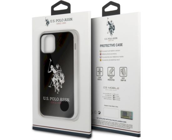 3MK U.S. Polo USHCP12MTPUHRBK Big Horse Cover Aizsargapvalks Apple iPhone 12 / 12 Pro Melns