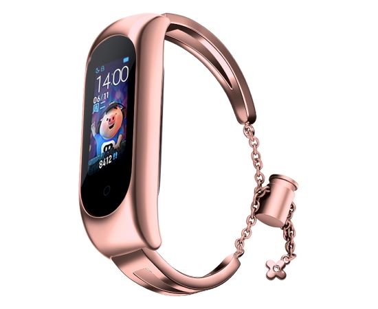 Fusion Metal Bracelet siksniņa pulkstenim Xiaomi Mi Band 3 / 4 / 5 / 6 rozā zeltaina
