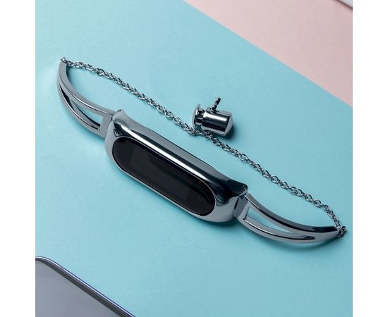 Fusion Metal Bracelet siksniņa pulkstenim Xiaomi Mi Band 3 / 4 / 5 / 6 sudraba