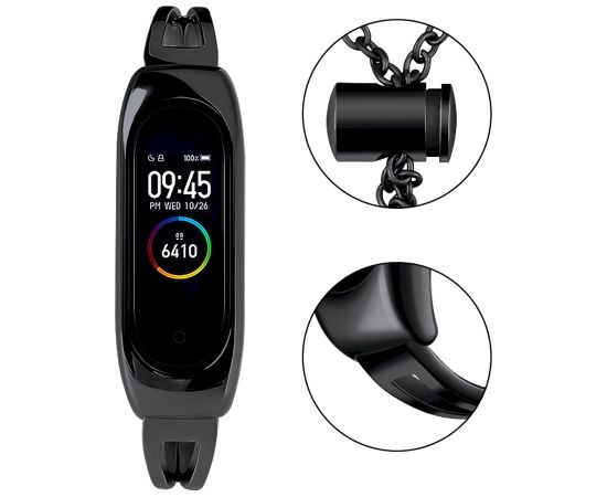 Fusion Metal Bracelet ремешок для часов Xiaomi Mi Band 3 / 4 / 5 / 6 черный