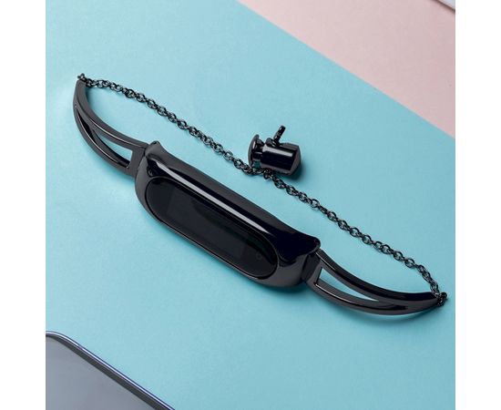Fusion Metal Bracelet siksniņa pulkstenim Xiaomi Mi Band 3 / 4 / 5 / 6 melna