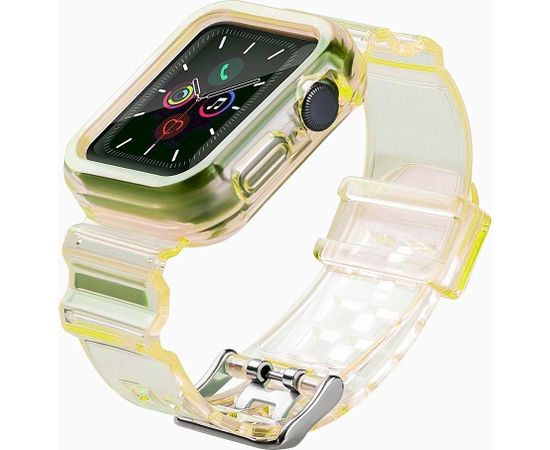 Fusion Light Set silikona siksniņa Apple Watch  42mm / 44mm / 45mm dzeltena