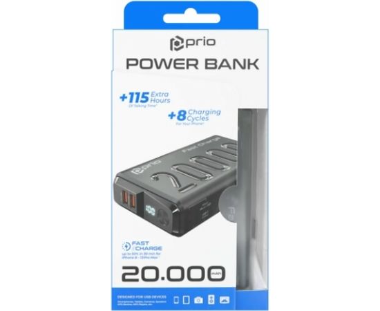 Prio Power Banka Universāla Ārējas Uzlādes Baterija 22.5W SCP/ 20W PD / QC3.0 / 20000 mAh