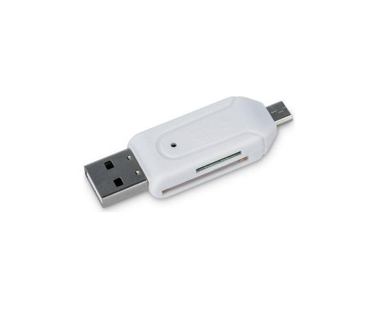 Forever USB + Micro USB Karšu Lasītājs SD + MicroSD Balts