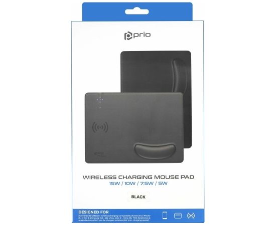 Prio Коврик для мыши с быстрой беспроводной зарядкой 15W (USB-C)