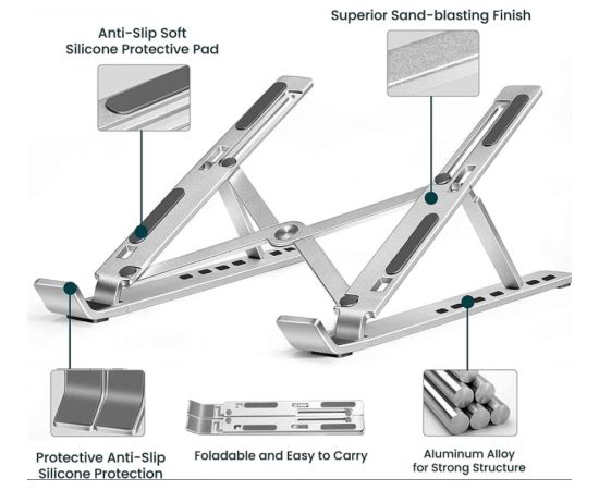 Swissten Алюминиевая подставка для ноутбука от 10 - 15"