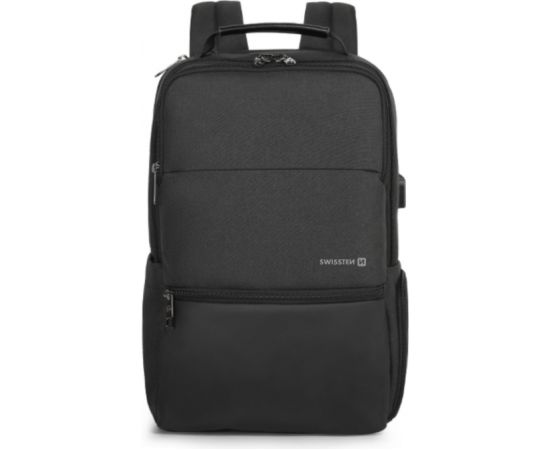 Swissten Laptop Backpack Mugursoma portatīvajiem datoriem 15.6" nodalījumiem ar USB izeju viedtālruņa uzlādei