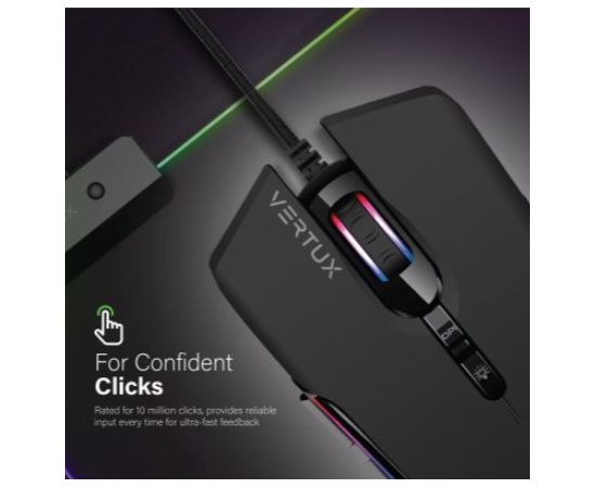 VERTUX Assaulter USB Spēļu Pele ar RGB Apgaismojumu