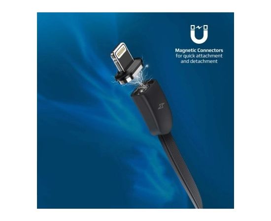 PROMATE Quiver Складной магнитный кабель USB-C на USB-C / Lightning / microUSB / 1м