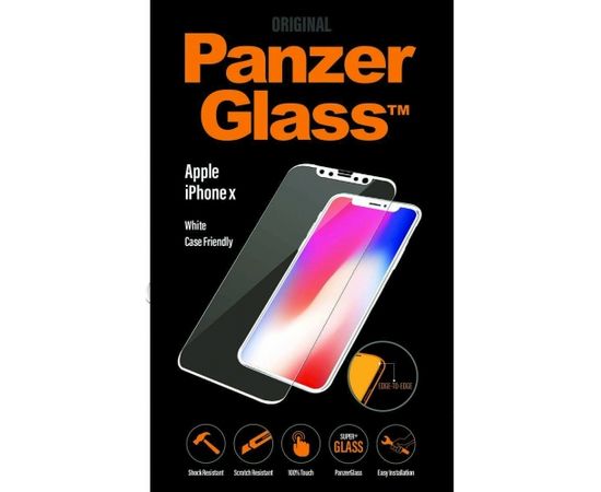 Panzer Glass rūdīts stikls priekš Apple iPhone X / XS / 11 Pro balts