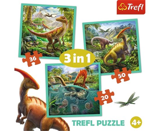 TREFL Комплект пазлов Динозавры, 3в1