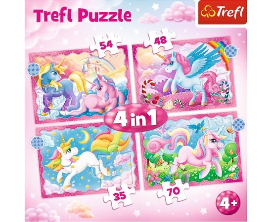 TREFL Пазл Единороги 35+45+54+70 шт.