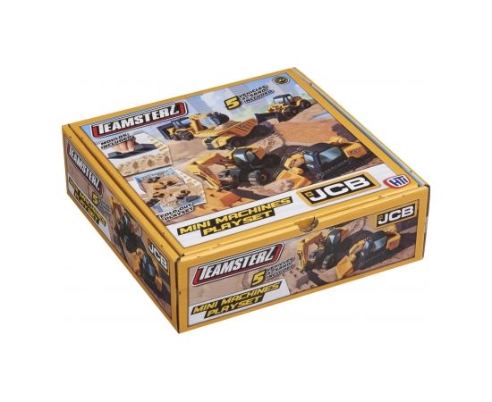 JCB MINI MACHINES Игровой набор с 5-ю машинками стройтехники и песком