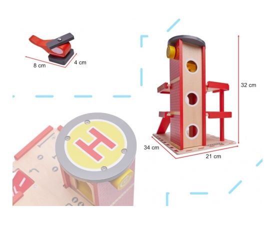Lulilo Детская деревянная парковка Пожарная станция