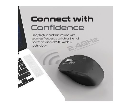 Promate ETERNAL Acute Response Uzlādējama Bezvadu pele USB-C / 500mAh