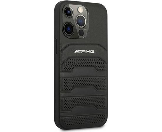 3MK AMG AMHCP13LGSEBK Back Case Aizmugurējais Ādas Apvalks Telefonam Apple iPhone 13 Pro Melns