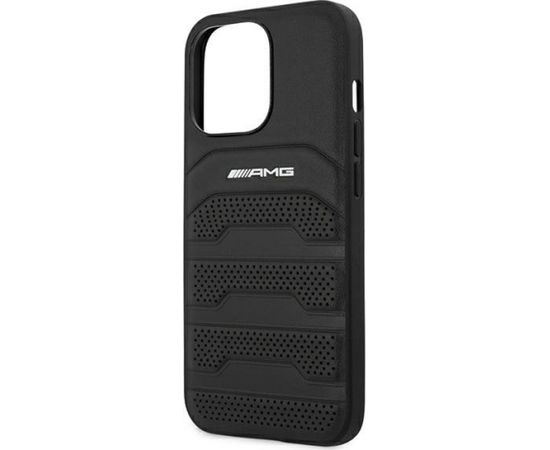 3MK AMG AMHCP13LGSEBK Back Case Aizmugurējais Ādas Apvalks Telefonam Apple iPhone 13 Pro Melns