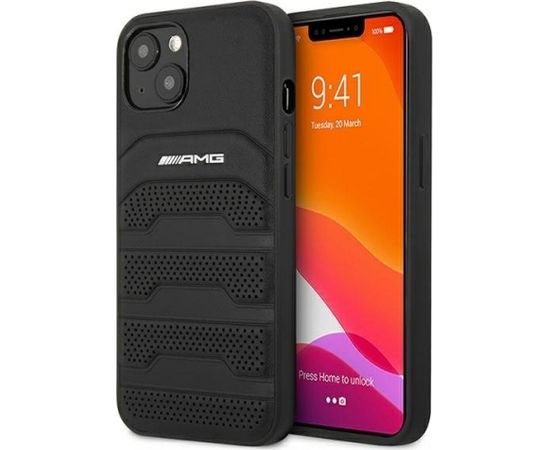 3MK AMG AMHCP13SGSEBK Back Case Кожанный Чехол для телефона Apple iPhone 13 Mini Черный