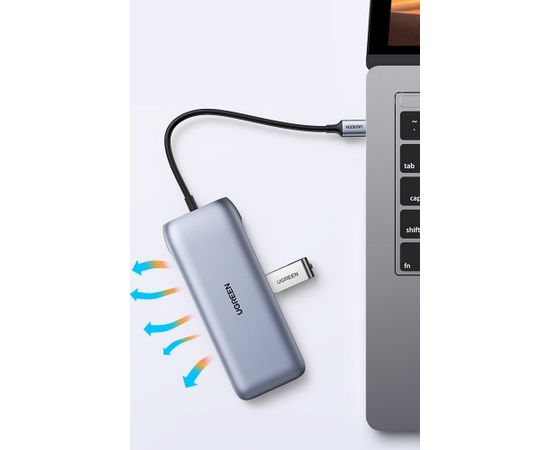 Ugreen multi-functional HUB 9in1 USB Type C - HDMI, DP, VGA, 2 x USB, RJ45 Ethernet, SD | TF card reader, USB Type C PD 100W gray (CM274)