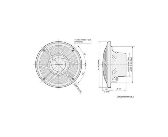 Pioneer TS-MR2040 Nautica Series 8" 2-way marine speakers