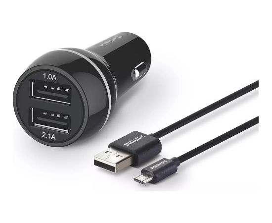 Philips DLP2357U/10 2xUSB Автомобильное зарядное устройство + Micro USB кабель 12V 3.1A
