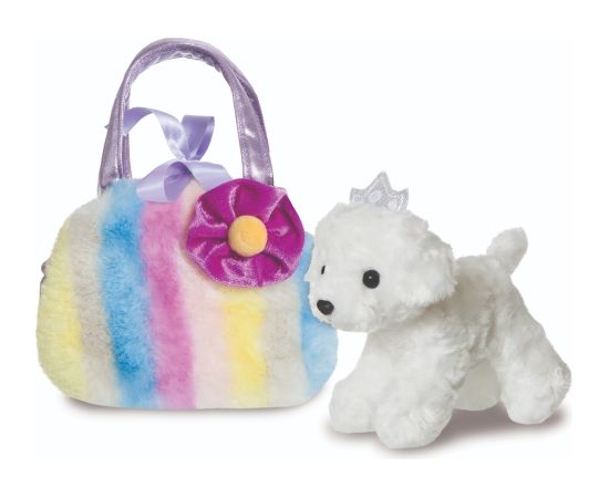 AURORA Fancy Pals Plīša kucēns violetā somā, 20 cm