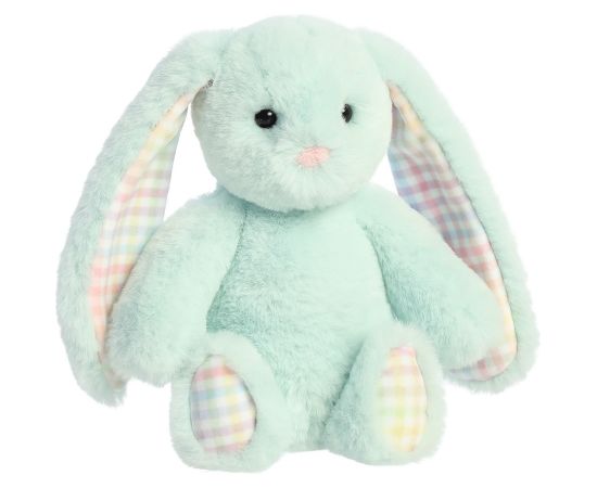 AURORA Rainbow Gingham Bunnies Плюшевый голубой заяц 18 см