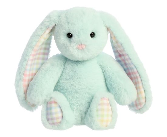 AURORA Rainbow Gingham Bunnies Плюшевый голубой заяц 18 см