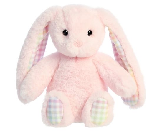 AURORA Rainbow Gingham Bunnies Плюшевый розовый заяц 18 см