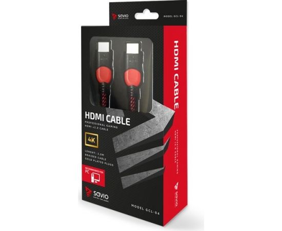 Savio GCL-04 HDMI cable 3 m HDMI Type A (Standard) Black,Red