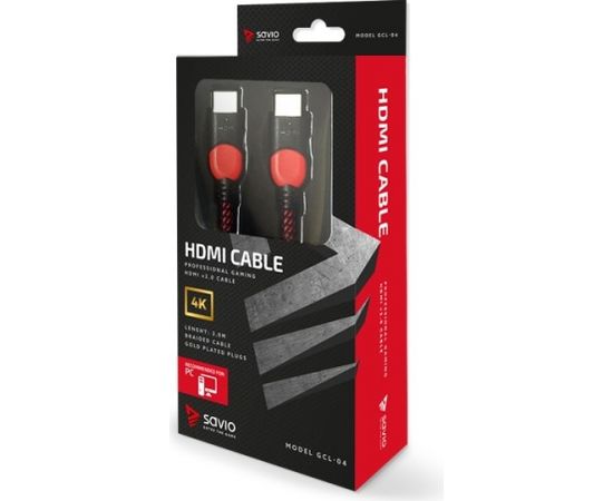 Savio GCL-04 HDMI cable 3 m HDMI Type A (Standard) Black,Red