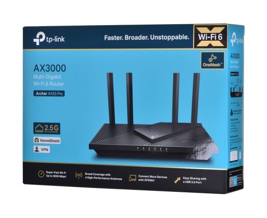 TP-Link ARCHER AX55 PRO AX3000 D-B WiFi-6 Router 2.5Gbps WAN/LAN