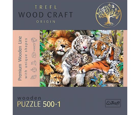 TREFL Koka puzle - Savvaļas kaķi džungļos, 500gb