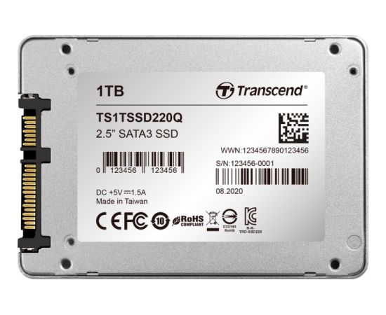 Transcend SATA III 6Gb/s SSD220Q 1TB, Solid State Drive