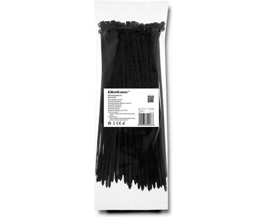 QOLTEC 52206 Zippers 4.8 250 100pcs nylon UV Black