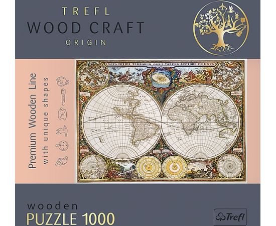 TREFL Пазл из дерева Старинная карта мира 1000 шт.