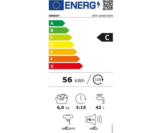 INDESIT BTW L60400 EE/N Top 6kg 951rpm