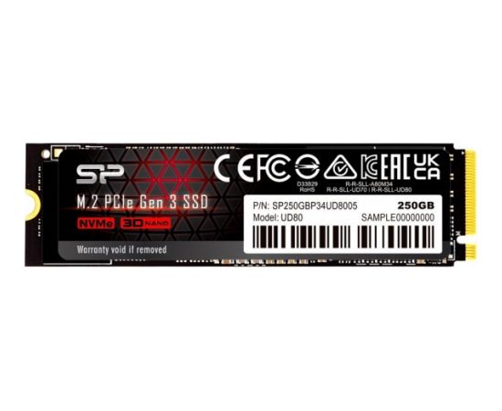 SILICON POWER SSD UD80 250GB M.2 PCIe Gen3 x4 NVMe 3400/1800 MB/s