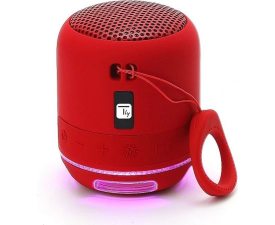 TECHLY Wireless Portable Speaker with Speakerphone and LED Lights Red