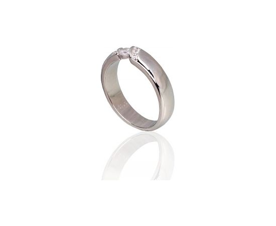 Серебряное кольцо #2101797(PRh-Gr)_CZ, Серебро 925°, родий (покрытие), Цирконы, Размер: 17, 4.4 гр.