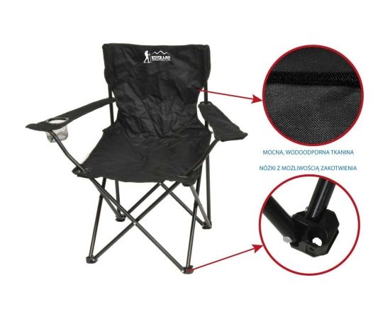 Saska Garden Deluxe saliekamais makšķerēšanas krēsls melns