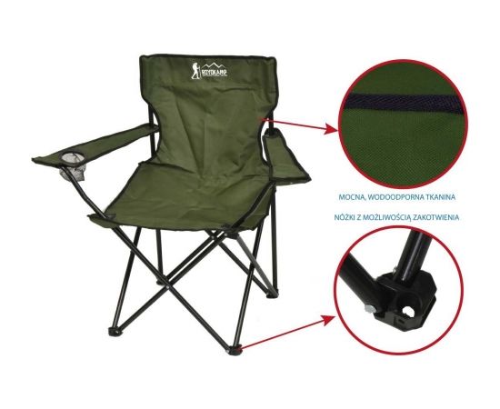 Saliekamais tūristu krēsls 50X50X80 CM zaļš