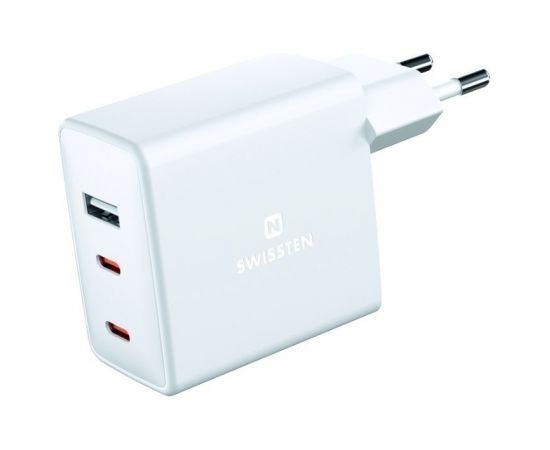 Swissten GaN зарядное устройство 2 x USB-C / USB / 70W