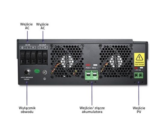 Qoltec 53886 Hybrid Solar Inverter Off-Grid 3,5kW | 100A | 24V | MPPT | Sinus Inventori