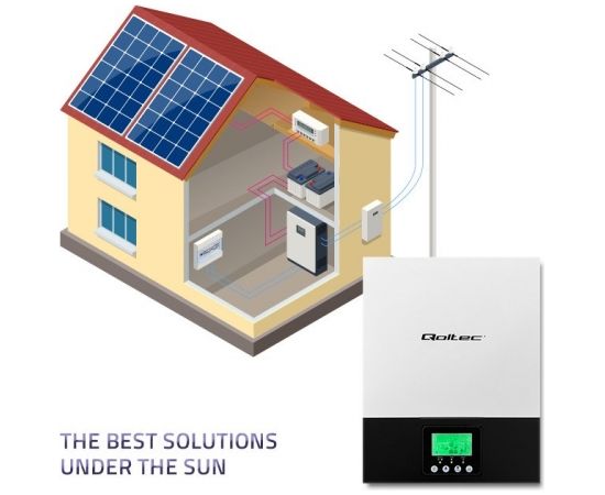 Qoltec 53876 Hybrid Solar Inverter Off-Grid 2.4KW | 80A | MPPT | Sinus Inventori