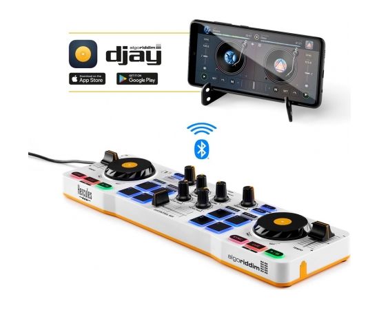 Hercules DJControl Control MIX Bluetooth Pour Smartphone et tablettes ( Andoid e 2 channels Black, White, Yellow